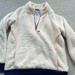 Excellent Condition Athleta Girls Sherpa Half Zip Fleece in Cream